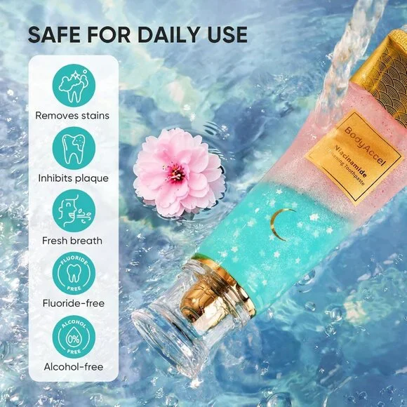 New 2 Pack Natural Whitening Toothpaste with Niacinamide, Gentle Formula - Picture 5 of 8